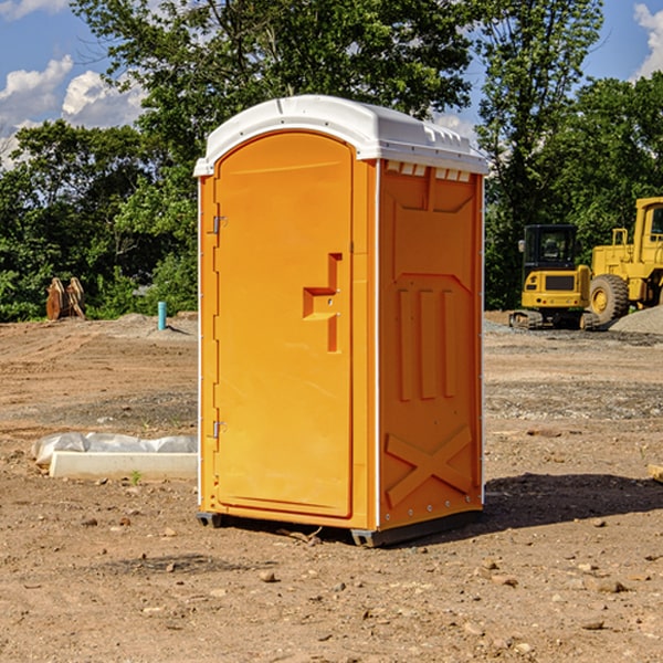 how often are the porta potties cleaned and serviced during a rental period in Vinland